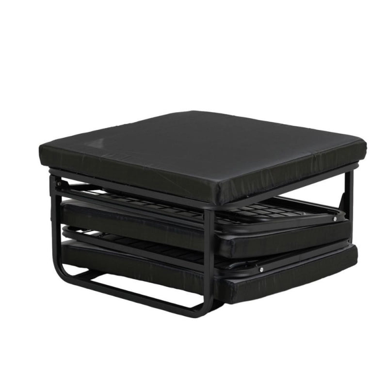 Pouf letto singolo pieghevole Vega tessuto colore marrone