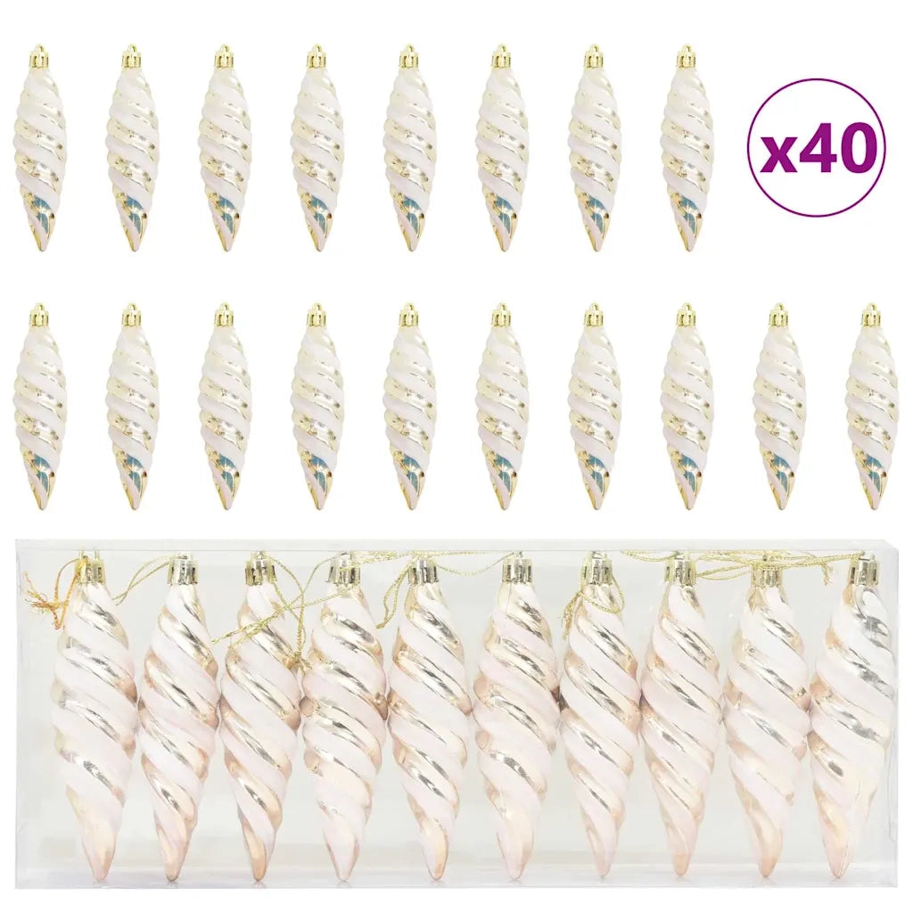 Palla a spirale di Natale 40 pz Champagne Plastica CFW1894187