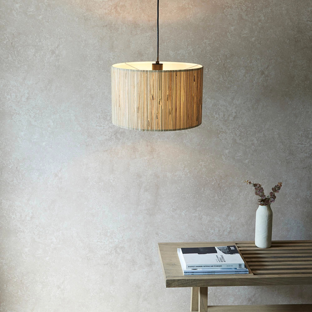 Lampada a sospensione cilindrica alghe beige E27 Endon
