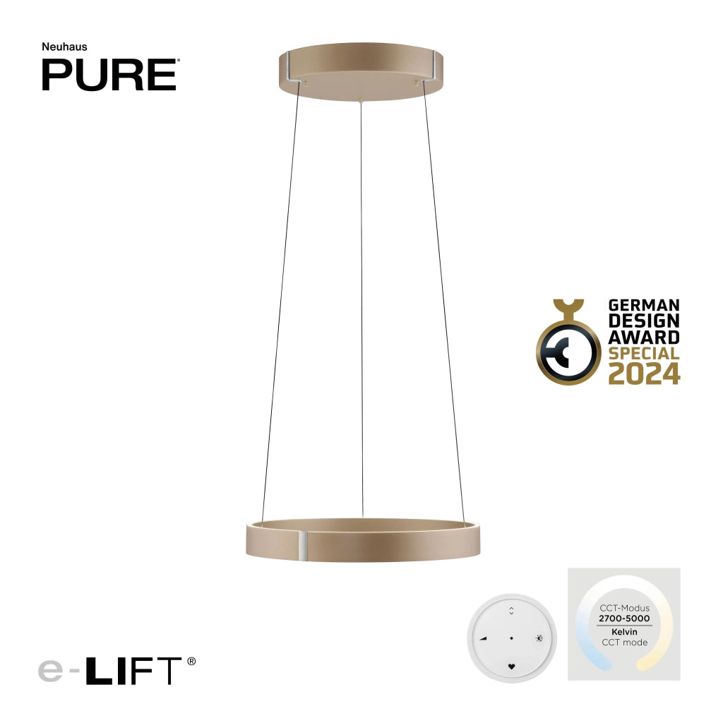 Lampada sospesa ring moderna bronzo Ø50 LED 20W Neuhaus