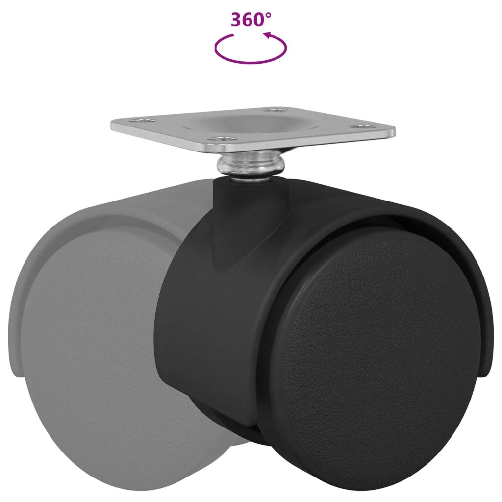Rullo girevole 2 pcs Nero 39,5 x 39,5 x 37,8 mm Ferro e PP 864770