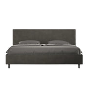 BS COM Letto con rete imbottito 180x190 microfibra grigio
