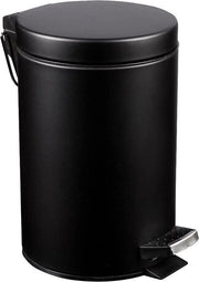 Emicemmetallico con coperchio - 20 litri - Ø 29 x h 44 cm - cestino metallico - contenitore rimovibile - meccanismo di scarico - per uso domestico - nero