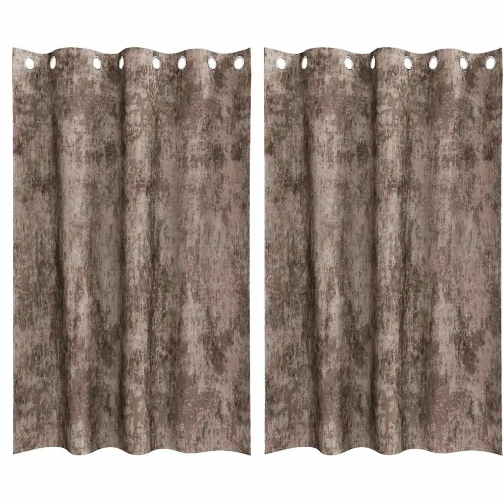 Tende in Velluto 2 pz Cappuccino 175 x 140 cm Velluto