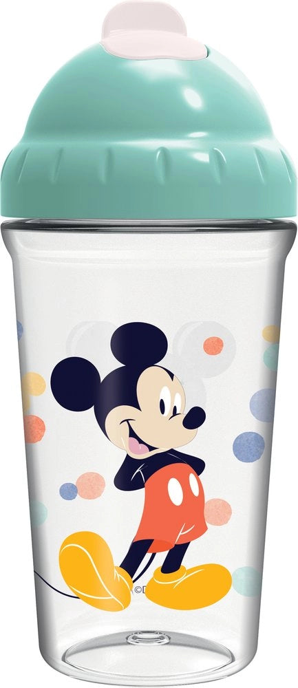 Bicchiere per Bambini con Cannuccia Flessibile con Grafica di Disney Mickey Mouse da 295 ml