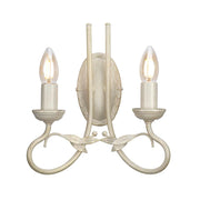 Applique doppia Olivia Elstead avorio/oro 2xE14 foglie