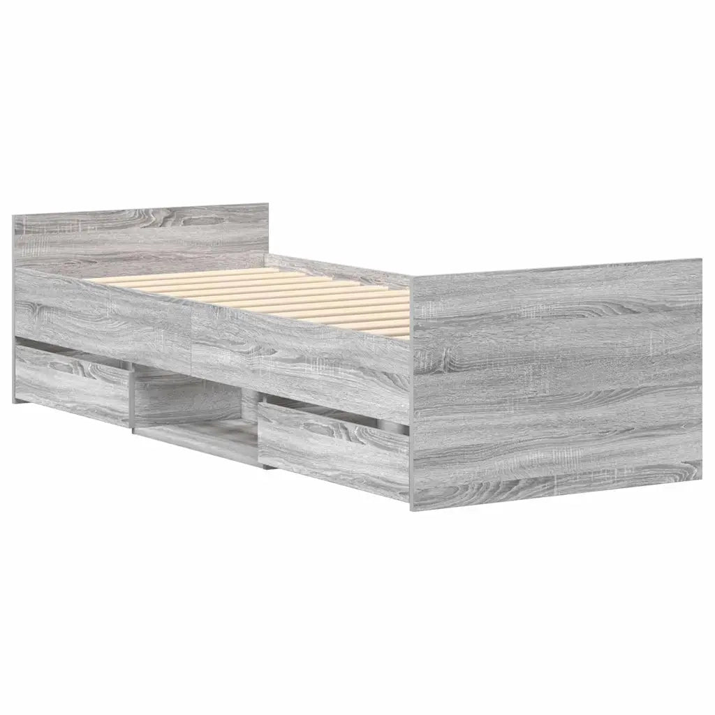 Giroletto con Testiera e Pediera Grigio Sonoma 90x200 cm