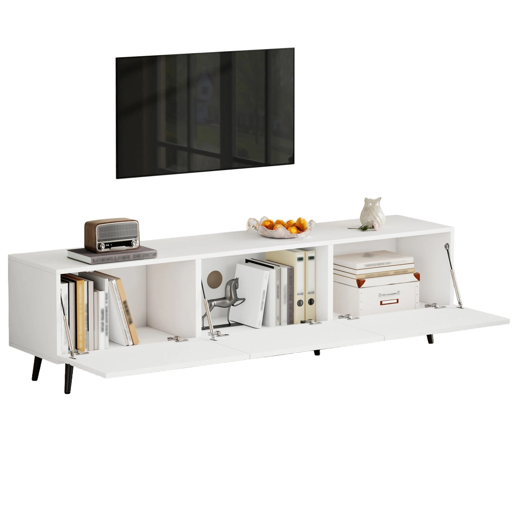 Cassettiera TV bianca in MDF lunghezza 180 cm