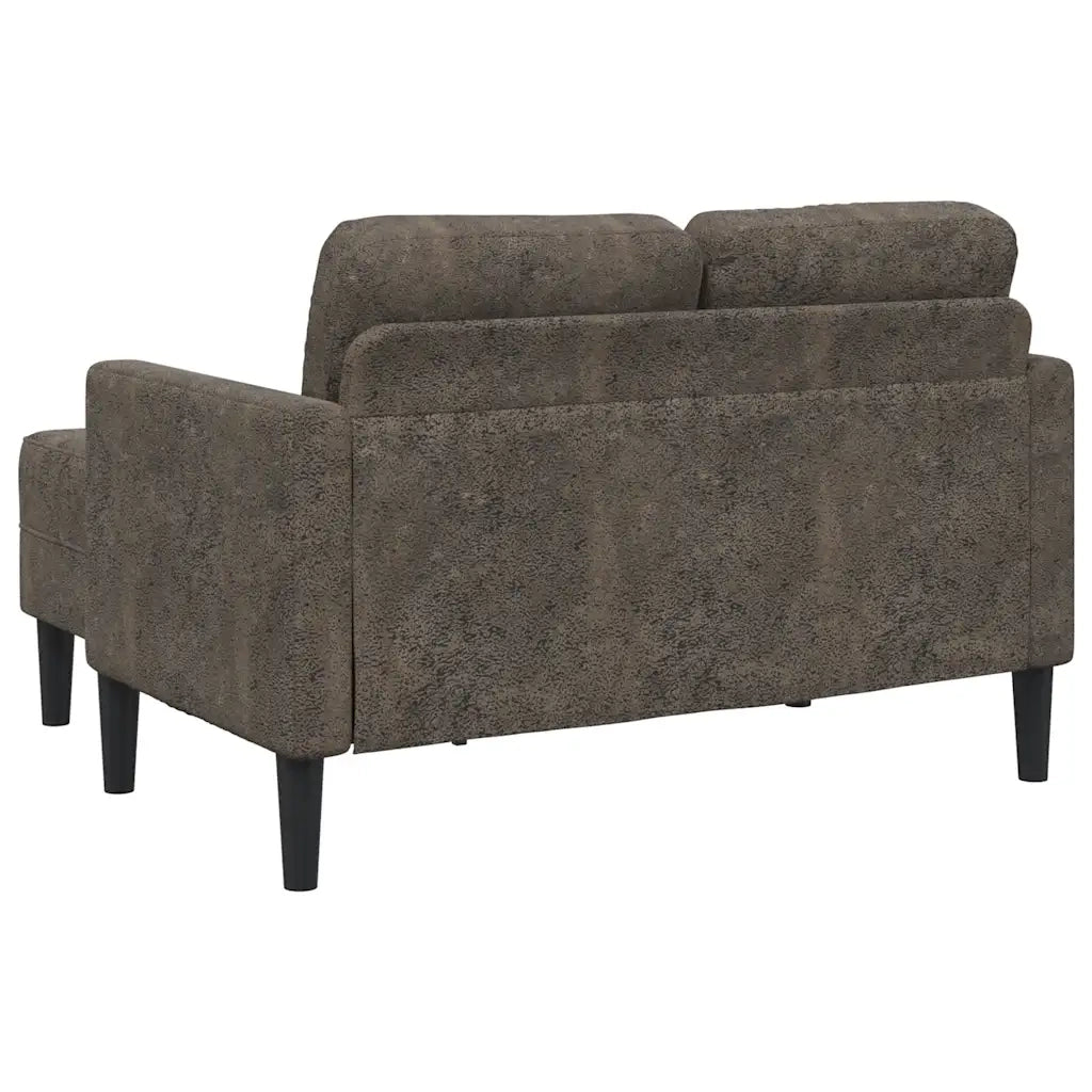Divano 2 Posti con Chaise a L Grigio Scuro 125 cm in Similpelle 4107090