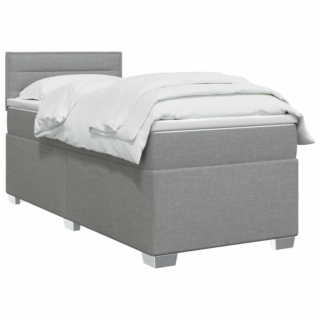 Letto con Box Spring, Materasso e LED Grigio Chiaro 80 x 200 cm 3451805