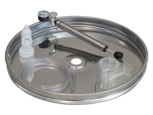 GALLEGGIANTE AD ARIA INOX COMPLETO  ø mm.420 per contenitore inox da lt.100    MAFFEI