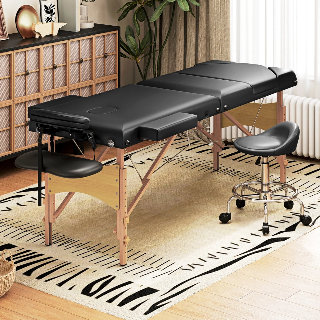 Letto singolo in legno con testiera imbottita e braccioli ¨C Minimal ¨C 215x60x62-89 cm nero