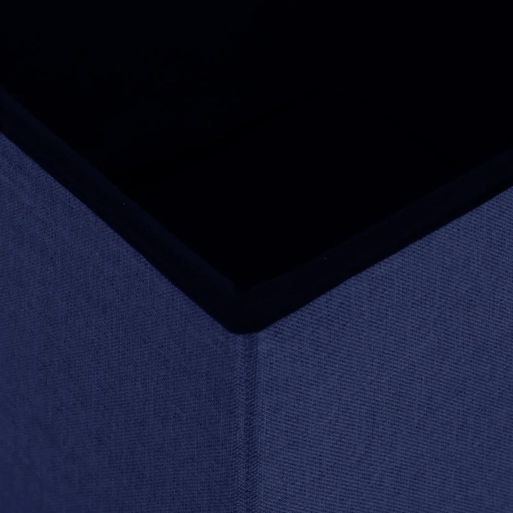Sgabello con Contenitore Pieghevole Blu in Simil Lino CFW4785356
