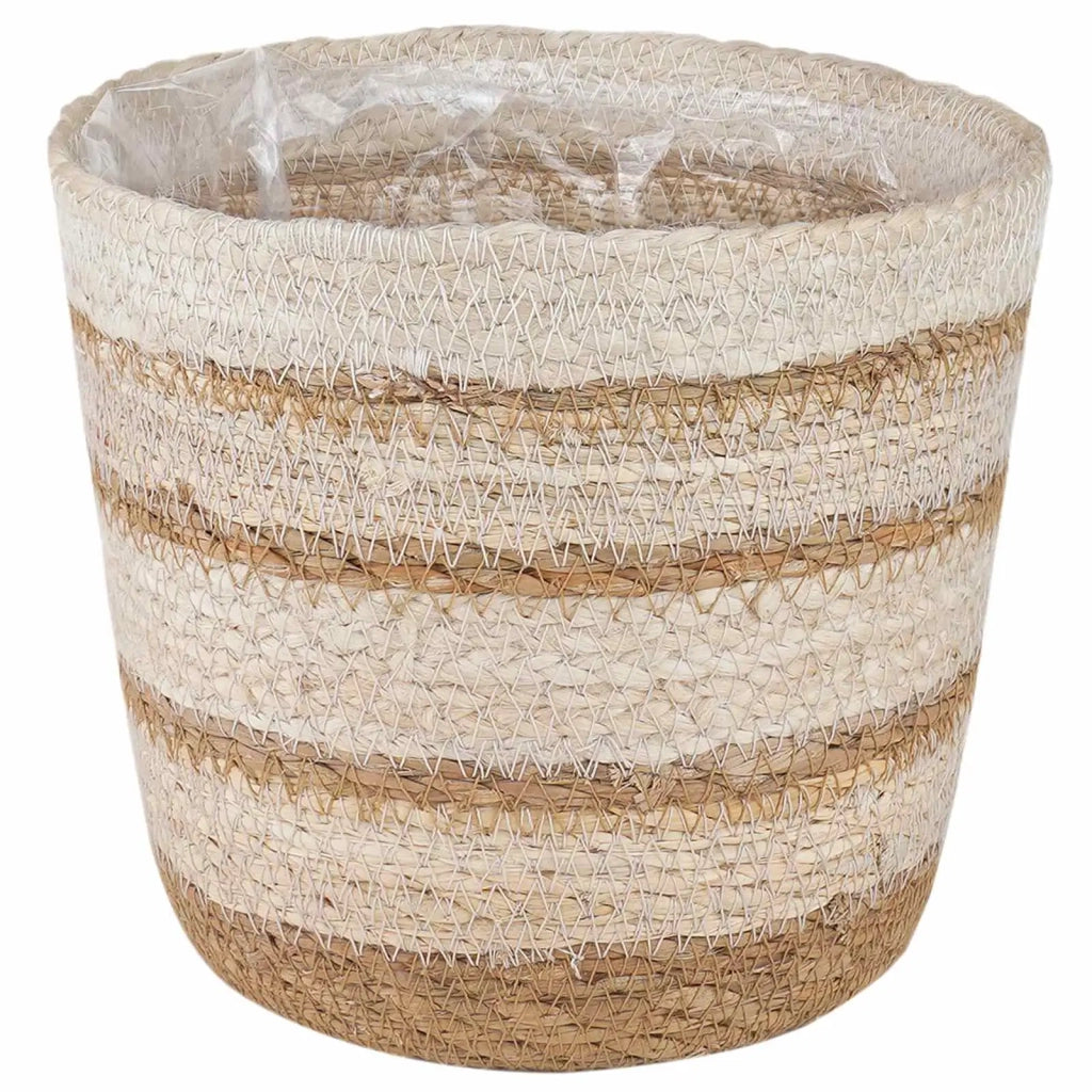 Cesti per piante in erba marina 3 pz Naturale, Bianco e Beige CFW2767923