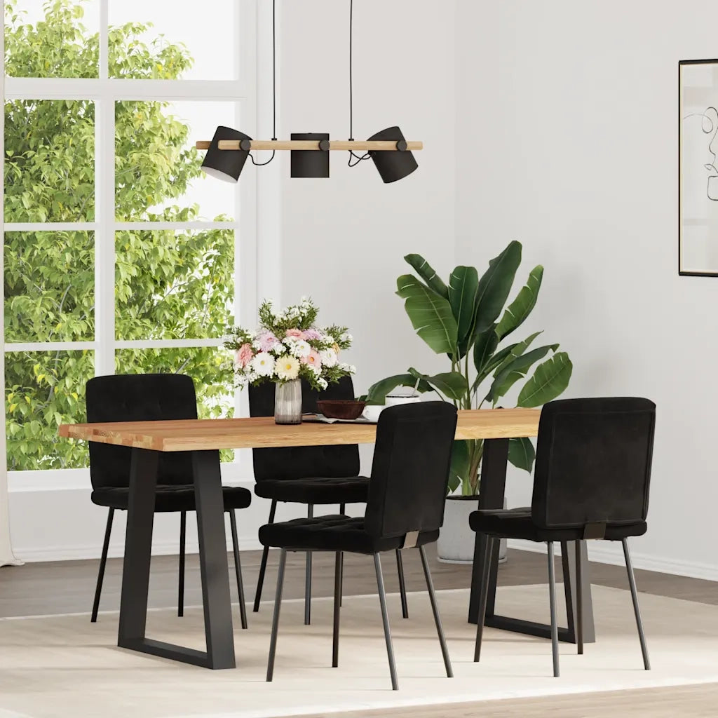 Sedie da Pranzo 4 pz Nere in Velluto 3315186
