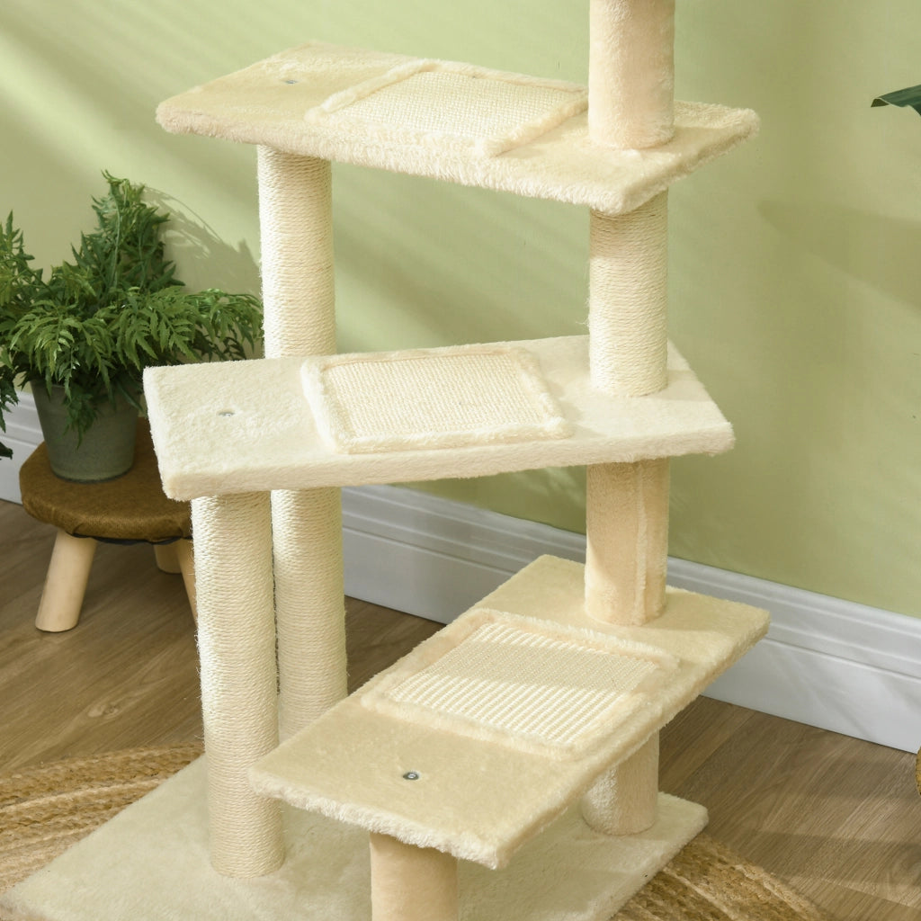 Tiragraffi per Gatto con Piattaforma ¨C Minimal ¨C Beige 100 cm