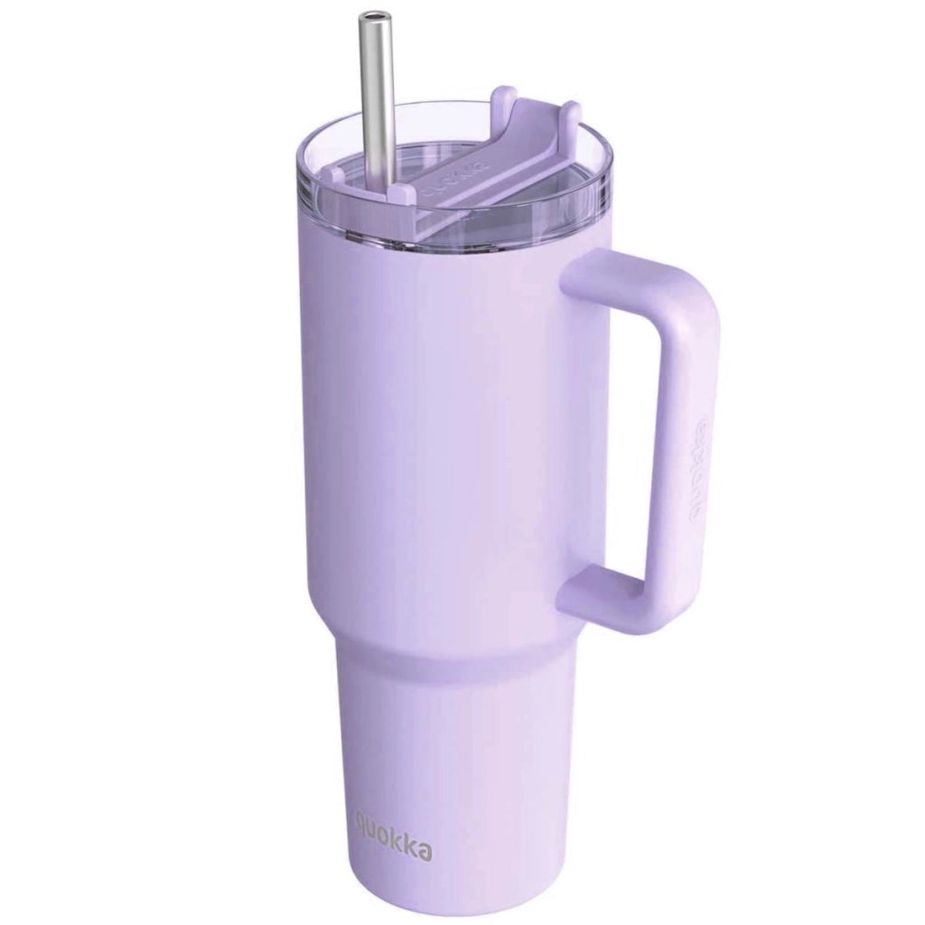 Bicchiere Termico 950 ml con Cannuccia e Manico Ergonomico Viola Quokka