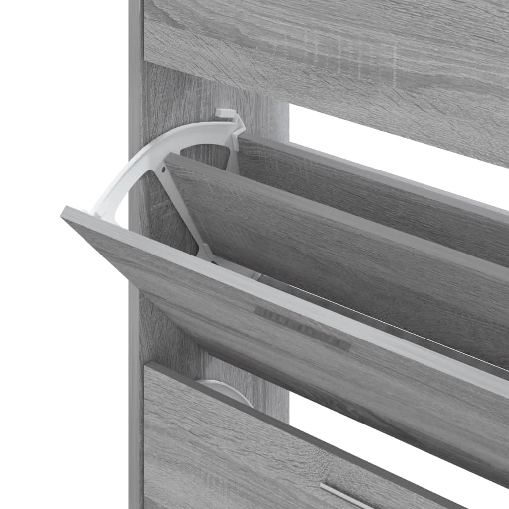 Scarpiera mobile contenitore per scarpe mobile per ingresso/corridoio/soggiorno design Sonoma 63 x 24 x 103 cm legno ingegnerizzato grigio 02_0022084