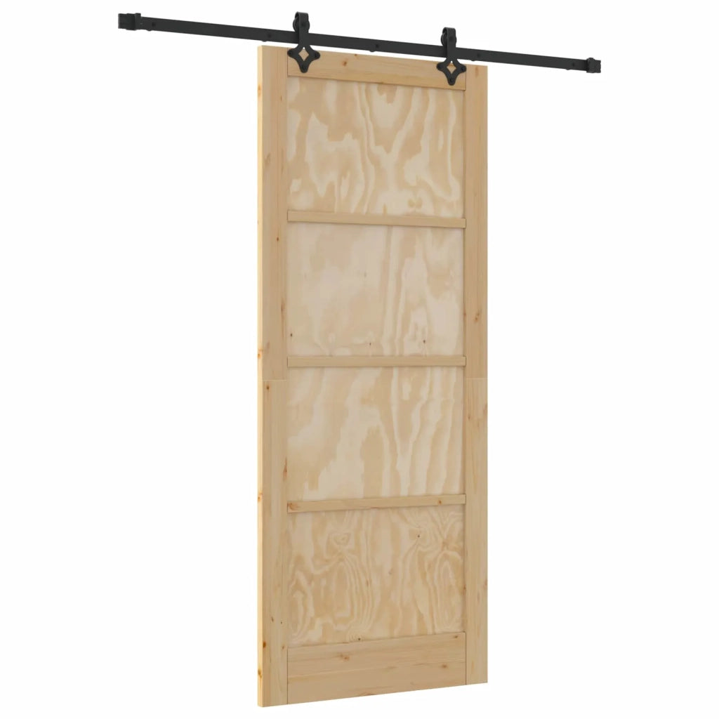 Porta scorrevole Naturale e Nero 86 x 211 cm 3445511