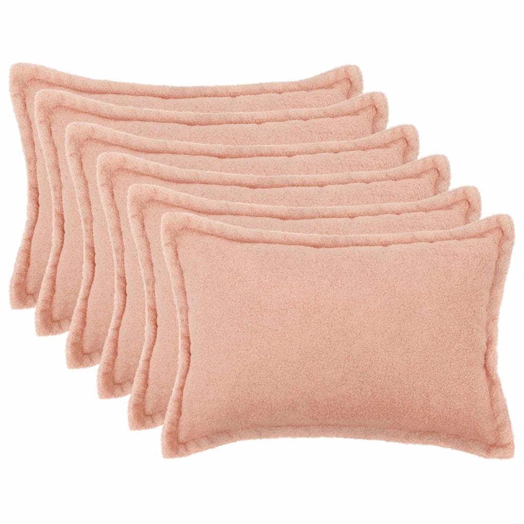 Federa 6 pcs HOUTEN Rosa 50 x 75 cm Bouclé 919832