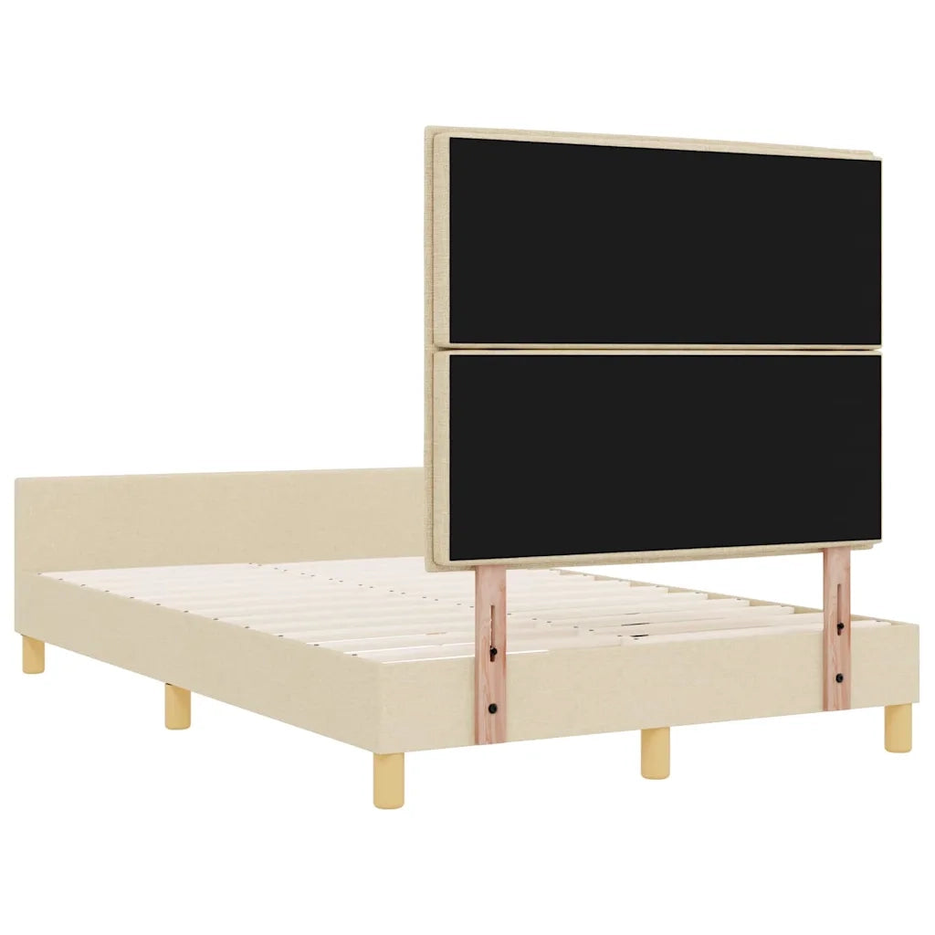 Struttura del letto con testiera Crema 120 x 190 cm Tessuto 3344639