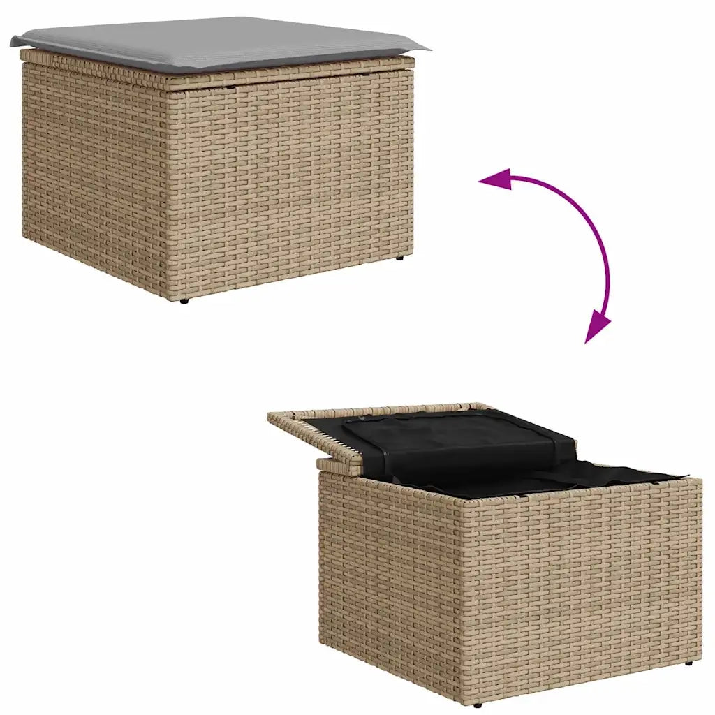 Set Divano da Giardino 7 pcs Beige e Grigio Chiaro polyrattan 3356271