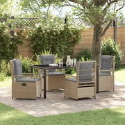 Set da Pranzo per Giardino 5 pcs Beige e Grigio Chiaro