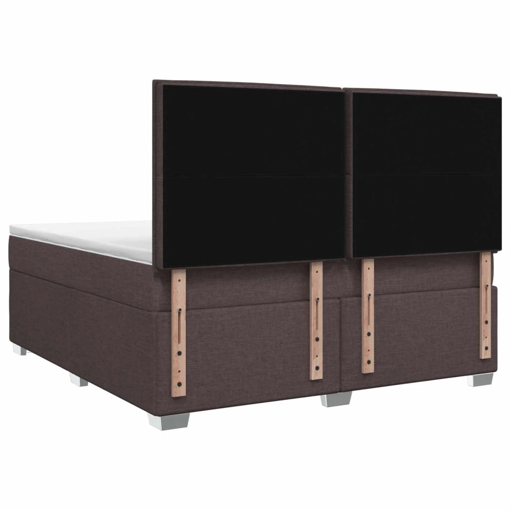 Letto box spring con materasso Marrone Scuro 140 x 190 cm 3454876