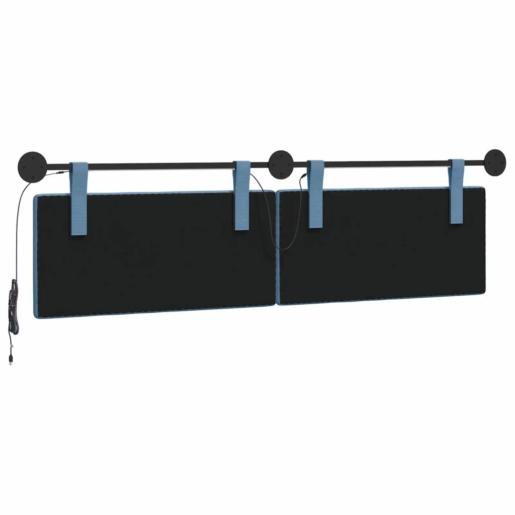 Testiera sospesa Con luce LED Blu Tessuto in Cords 3424329