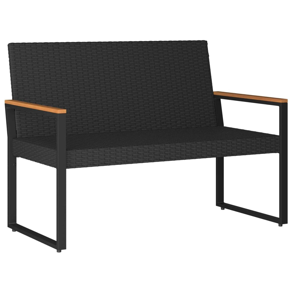 Set di Mobili da Esterno con cuscino 4 pcs Nero polyrattan 42025324