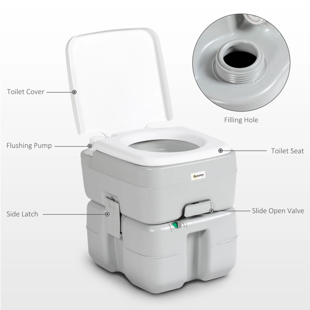 WC Portatile 20L ¨C Xylo ¨C Indicatore Livello Grigio 33x40x43cm