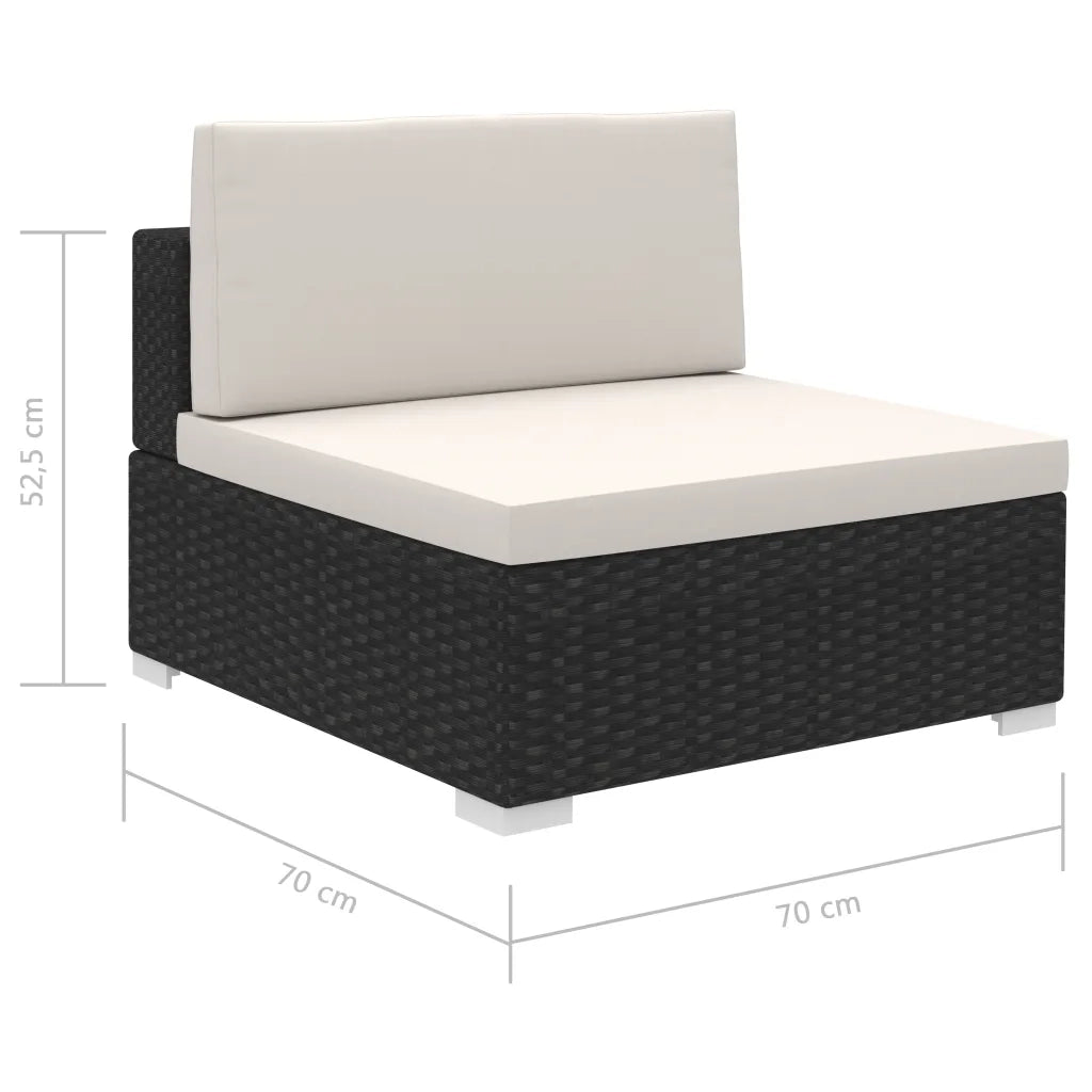 Set Divani da Giardino 12 pz con Cuscini in Polyrattan Nero 41263