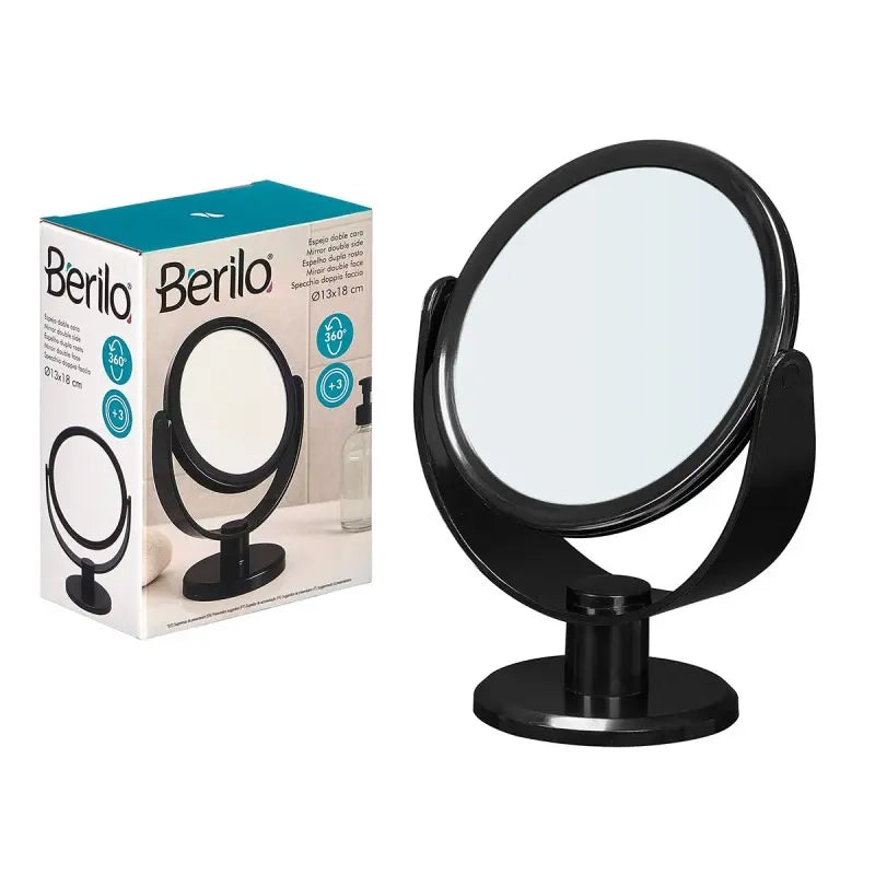 Specchio da tavolo double face  nero cm 8x13x17,5h