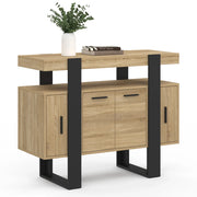 IDMarket - Credenza PHOENIX a 4 ante, legno e nero, 100 cm