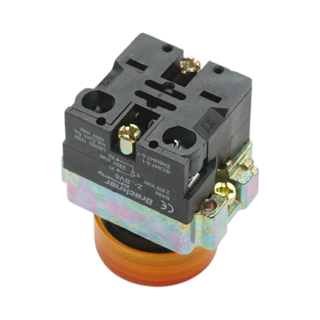 Pulsante indicatore LED giallo 220V LAY5 Breckner Germany