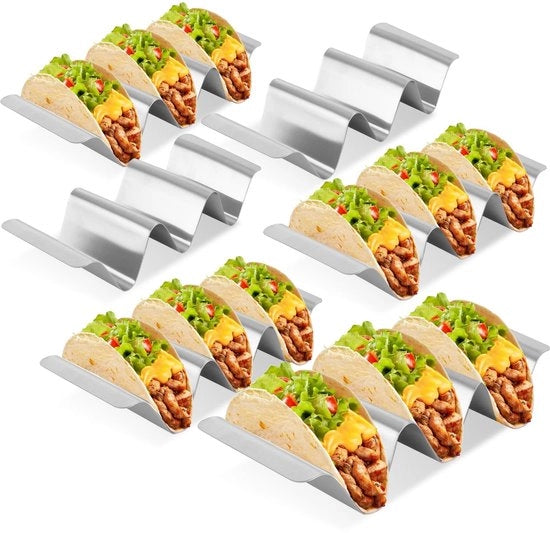 Sostegni per Tacos - 6 Pezzi - Ideali per Tacos, Pane e Hot Dogs - Perfetti per Serate Accoglienti