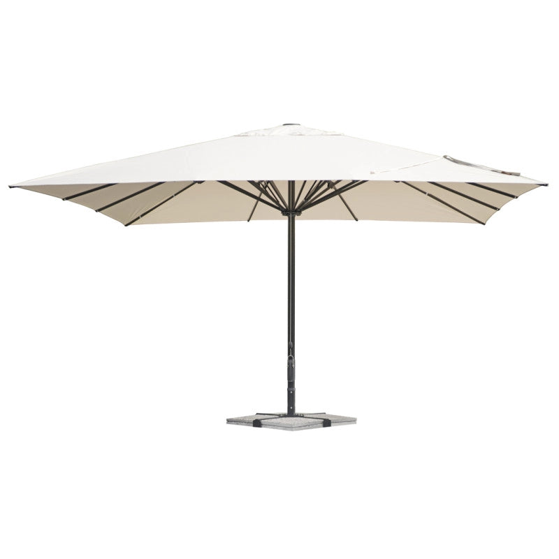 Ombrellone 5x5 Palo Centrale Antracite Push Up Telo Ecru' Moia