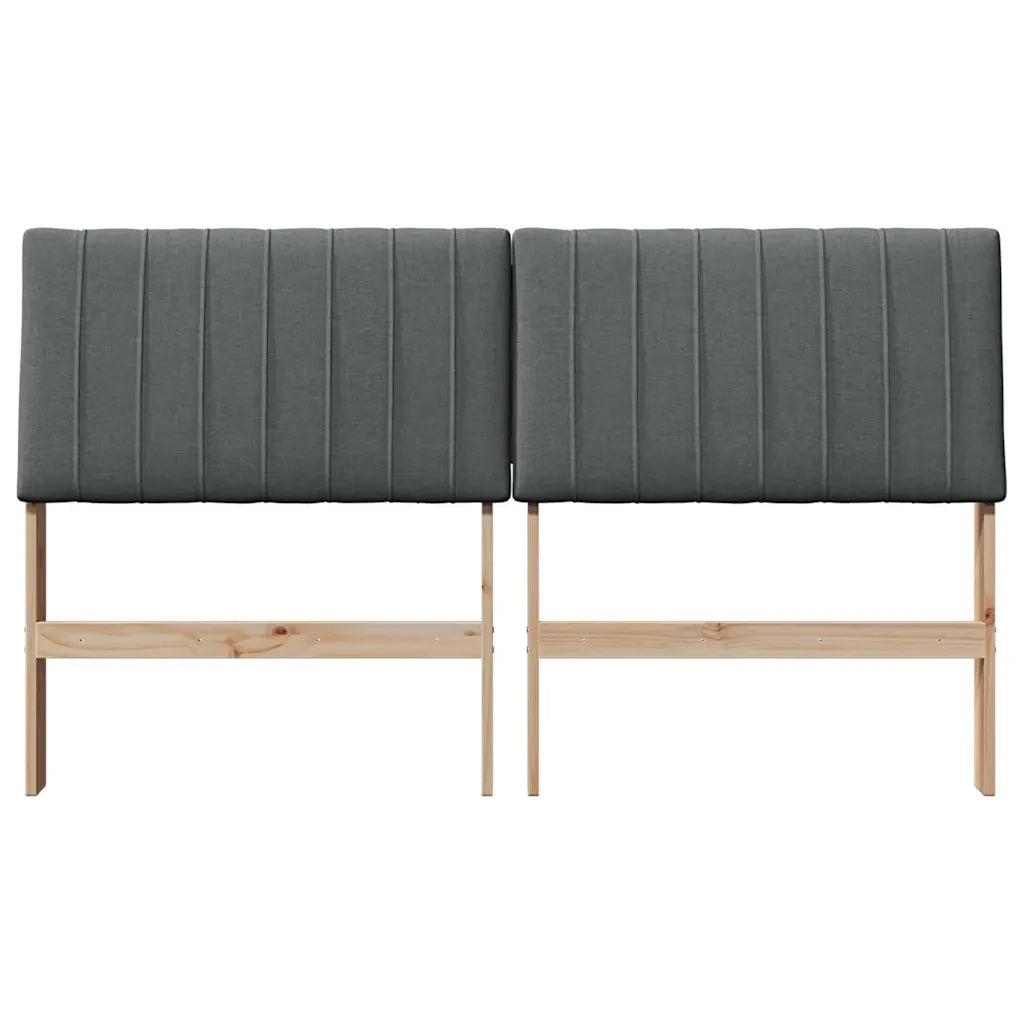 Testiera imbottita Grigio scuro 150 cm Pino massello 879390