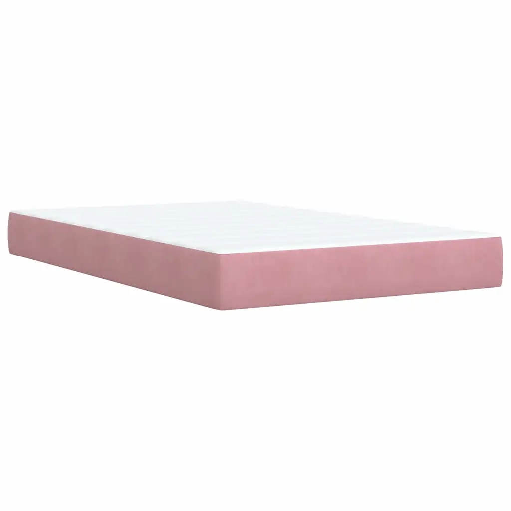 Giroletto a Molle con Materasso Rosa 120x200 cm in Velluto 3286287