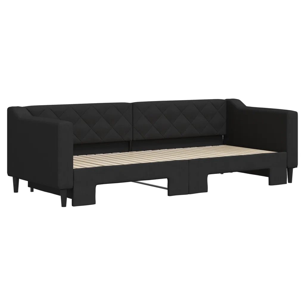 Divano Letto con Letto Estraibile Nero 80x200 Tessuto 3197423