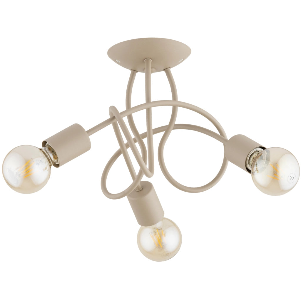 Plafoniera moderna beige bracci intrecciati 3xE27 Alfa