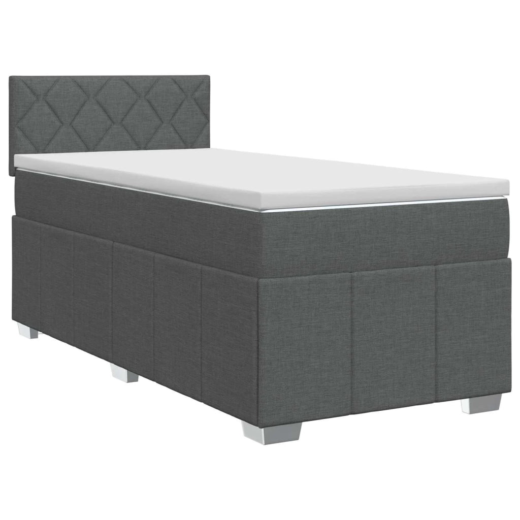 Letto box spring con materasso Grigio Scuro 80 x 200 cm Tessuto 3451088