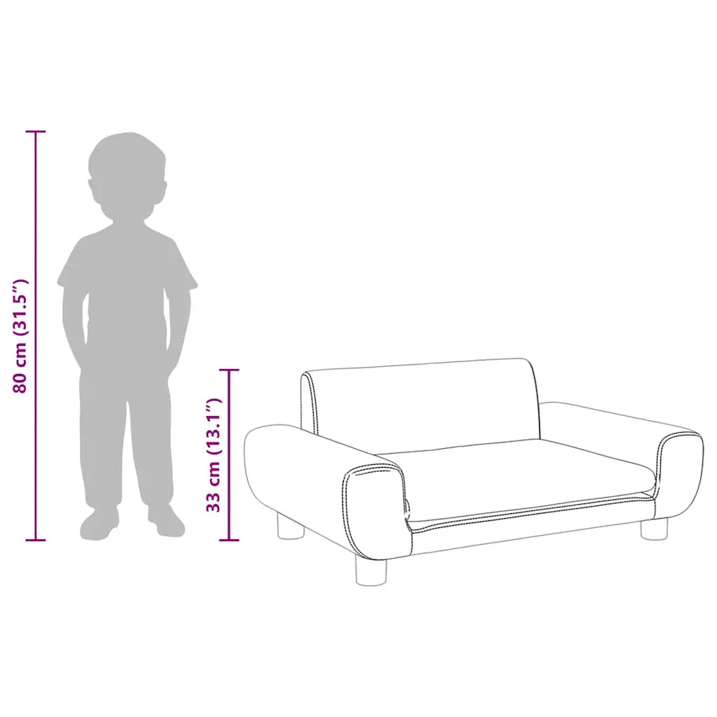 Divano per Bambini-Sofa-Divanetto Blu 70x45x33 cm in Velluto