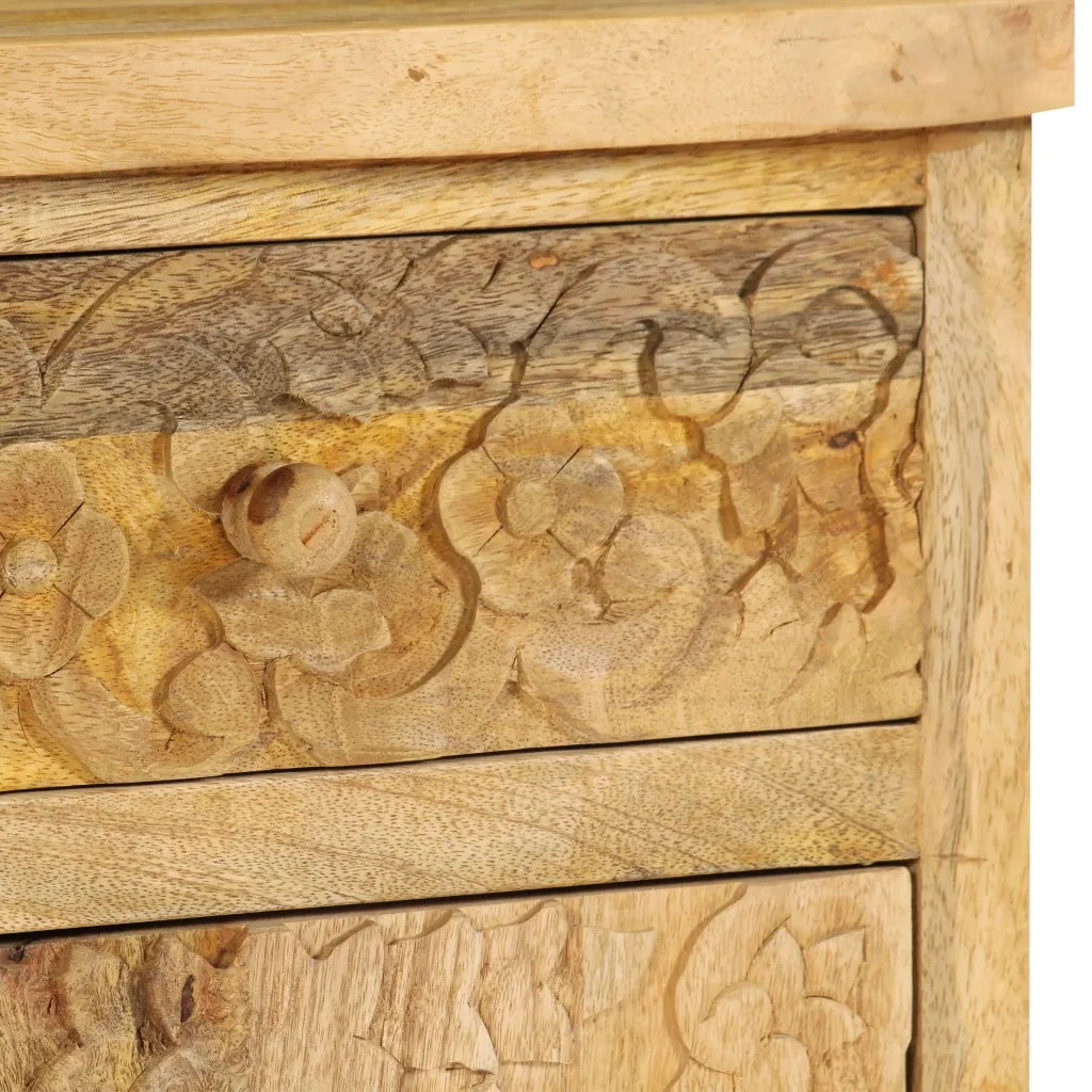 Comodino in Legno Massello di Mango 40x30x50 cm 246152