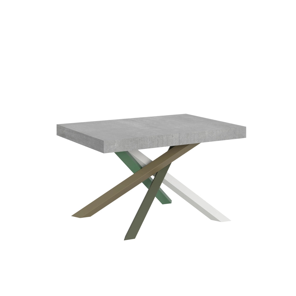 Tavolo Allungabile 120/380x90 cm Volantis Cemento Gambe Multicolore 4/A