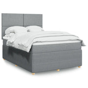 Giroletto a Molle con Materasso Grigio Chiaro 140x190cm Tessuto