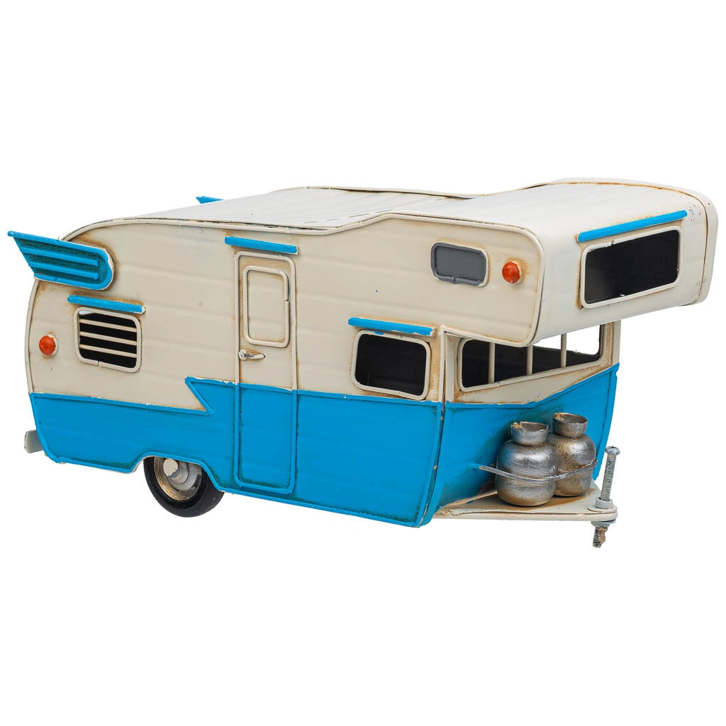 Caravan metallo blu 28x12.5x15h cm