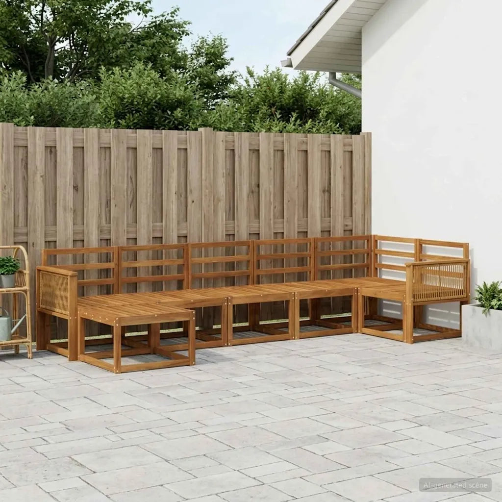 Set di divani da esterno 7 pcs Naturale