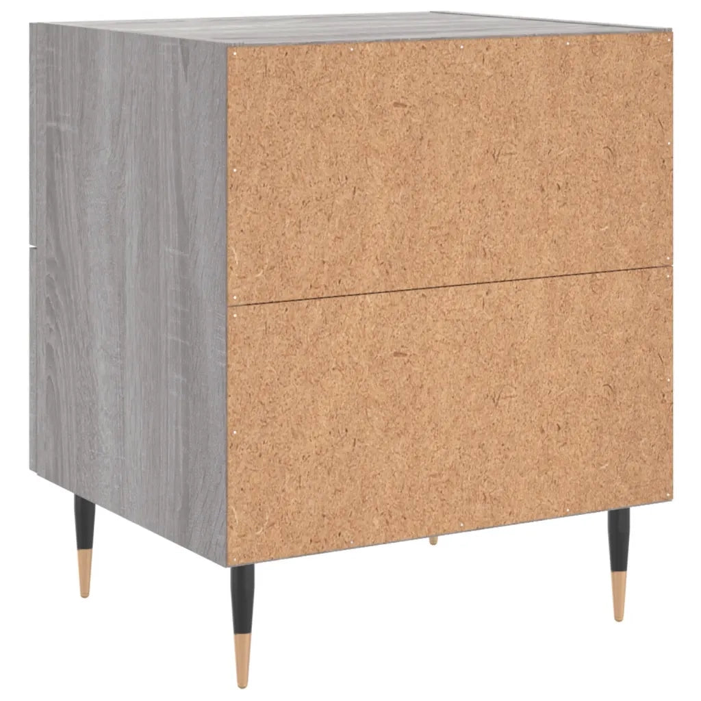 Set di 2 Comodini | Armadio da Notte | Mobiletto da notte Grigio Sonoma 40x35x47,5 cm in Legno Multistrato