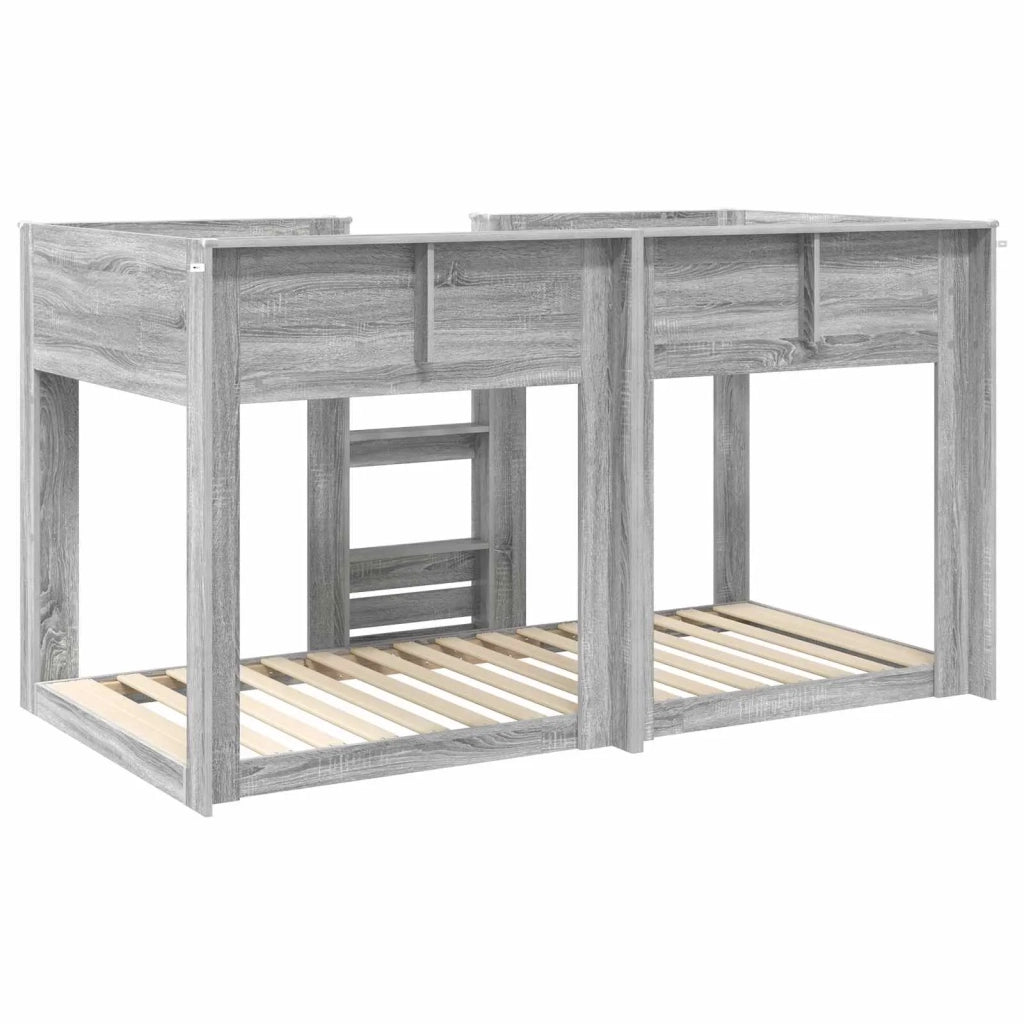 Letto a Castello per Bambini Grigio Sonoma 75 x 190 cm
